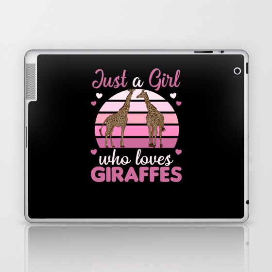 Just One Girl Who Loves Giraffes - Cute Giraffe Laptop & iPad Skin