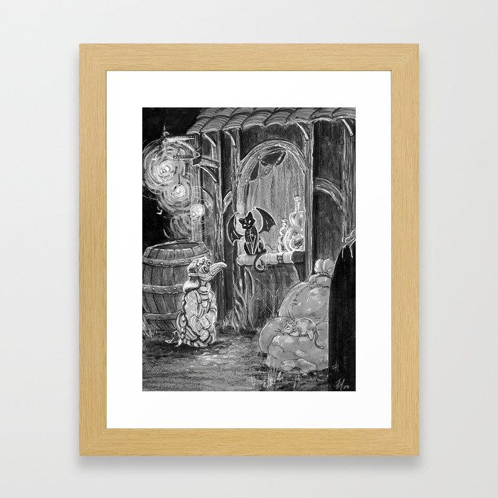 Alice meets the Winged Beast Framed Art Print