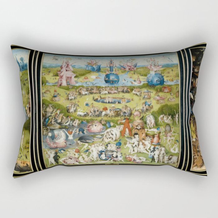 The Garden Of Earthly Delights - Bosch Leonardo Climate Changes  Rectangular Pillow