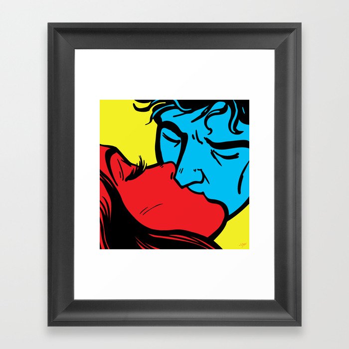 Iconic Kiss Framed Art Print