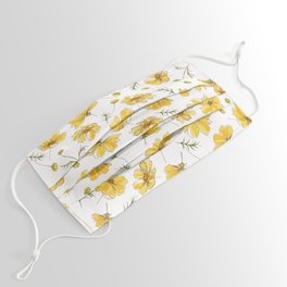 Yellow Cosmos Flowers Face Mask