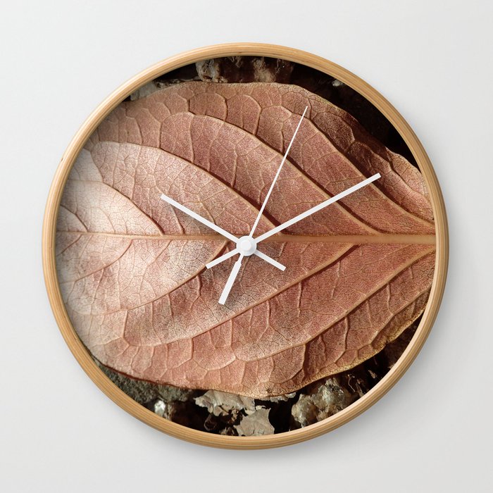 Copper leaf Wall Clock