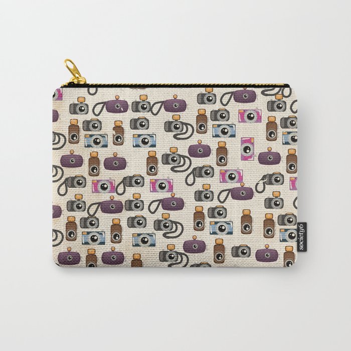 Vintage Camera Pattern Carry-All Pouch