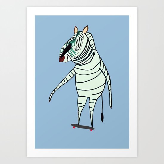 Zebra Dude Art Print