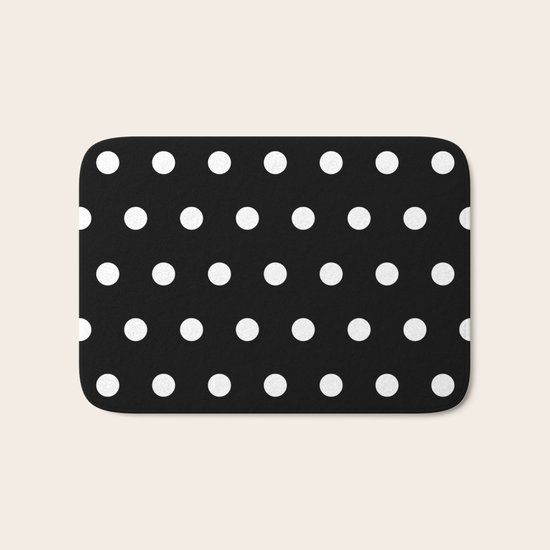 Dots on black Bath Mat