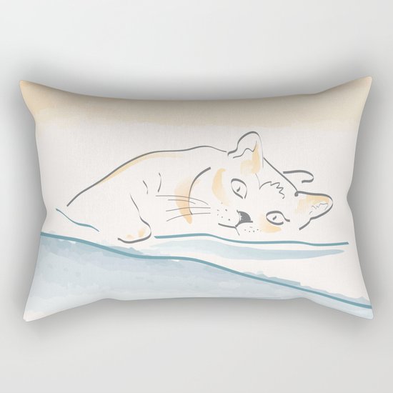 Cat lying Rectangular Pillow