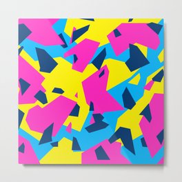 Blue\Yellow\Pink\Navy Geometric camo Metal Print