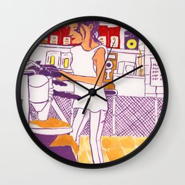 Barista Girl Wall Clock