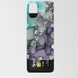 Turquoise Purple Abstract 32722 Modern Alcohol Ink Painting by Herzart Android Card Case