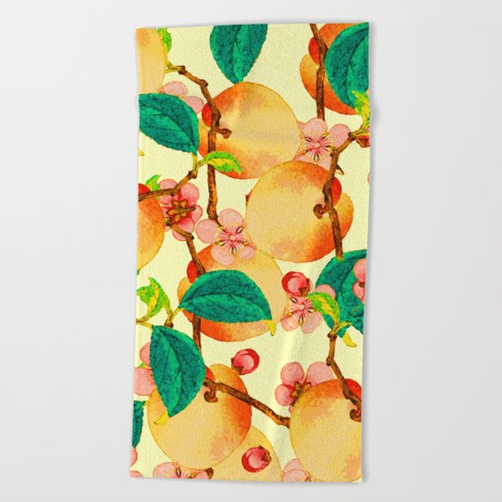 Summer fruit pattern #society6 Beach Towel