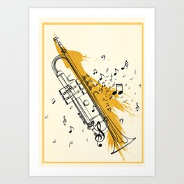 Abstract Minimal Musical Instrument 4 Art Print