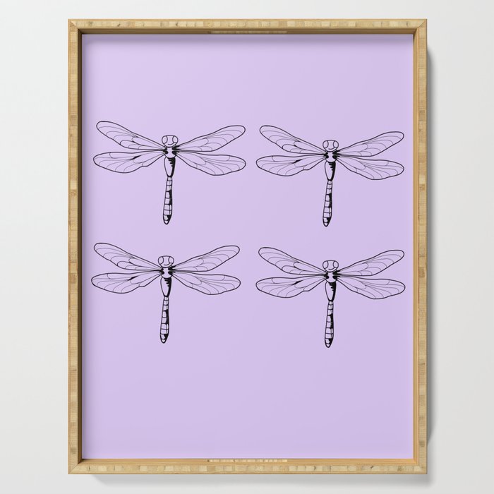 Dragonfly pattern purple Serving Tray