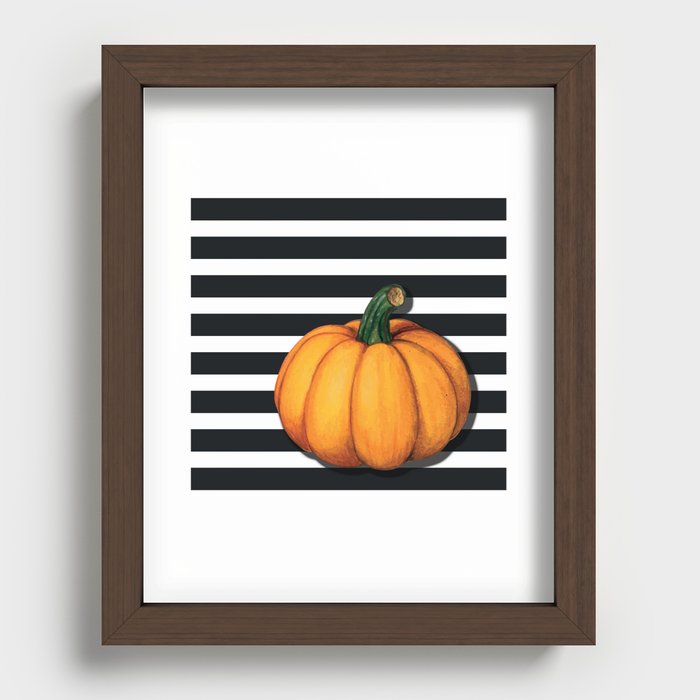 Pumpkin Stripes Recessed Framed Print