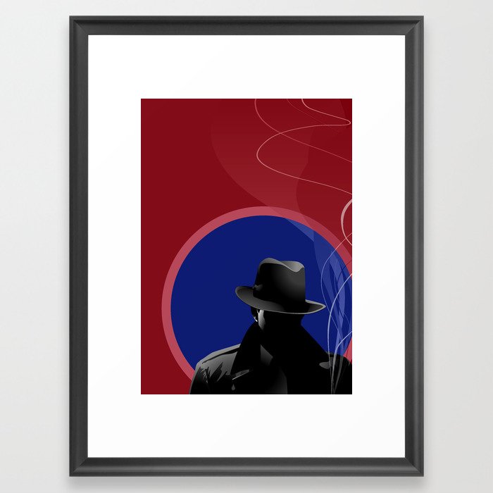 Smoking Detective Framed Art Print