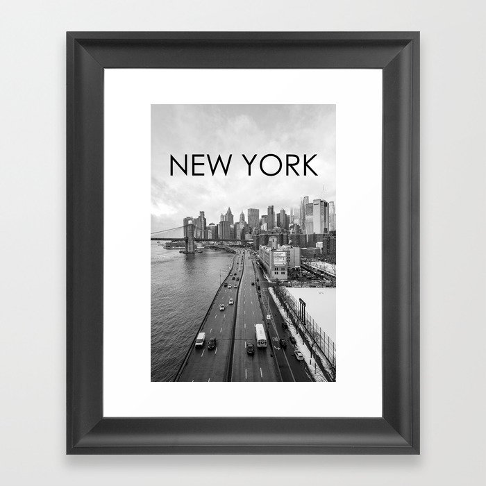 New York City | Black and White Photography | Lower Manhattan Views Framed Art Print