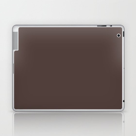 Dark Gray Brown Solid Color Pantone Bracken 19-1015 TCX Shades of Black Hues Laptop & iPad Skin