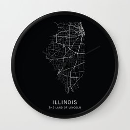 Illinois State Road Map Wall Clock