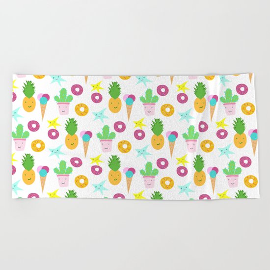 Summer Doodle Beach Towel