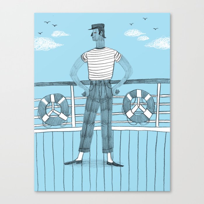 Sailor on deck Canvas Print
