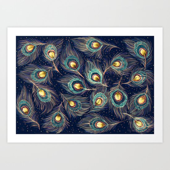 Peacock Feathers Art Print