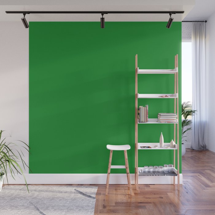 Primary Color Green Wall Mural
