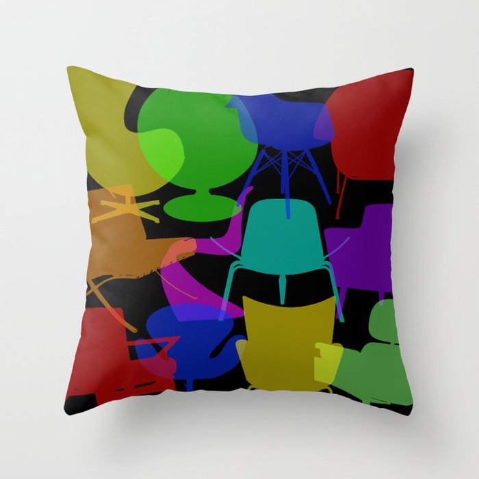 Interior Design Famous Chairs Throw Pillow