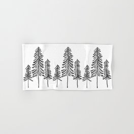 Pine Trees – Black Ink Hand & Bath Towel