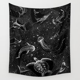 Cosmic Ocean (Black Version) Wall Tapestry