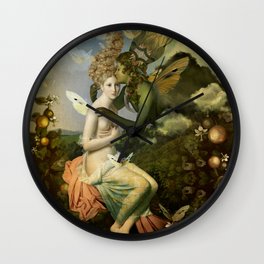 "The body, the soul and the garden of love" Wall Clock