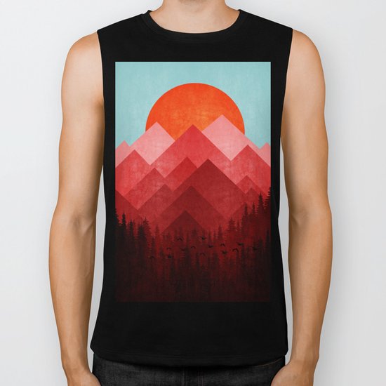 Red Nature Biker Tank