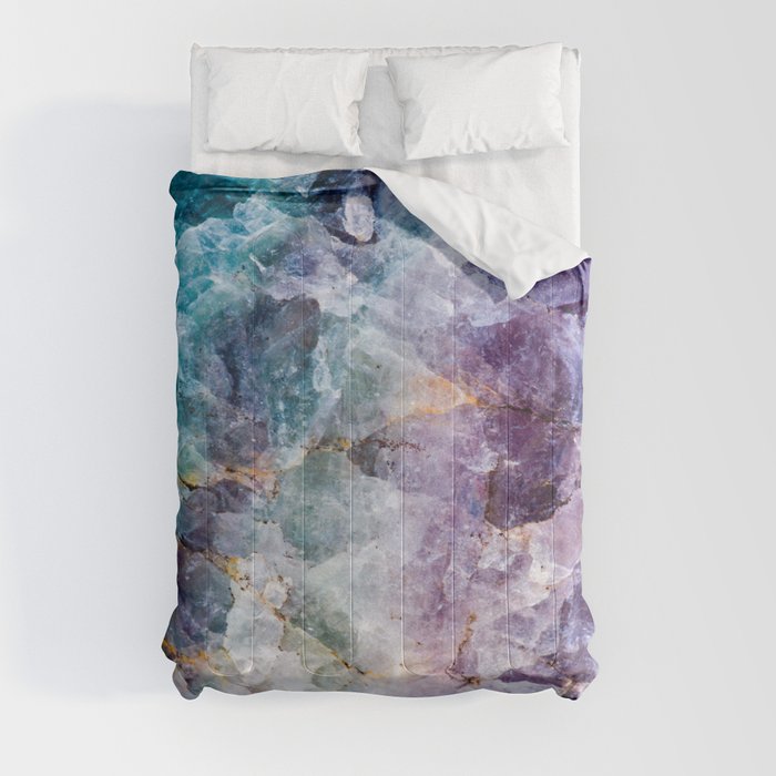 Quartz Stone - Blue and Purple Comforter by worldofwomanism | Society6