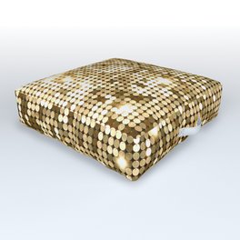 Golden Metallic Glitter Sequins Outdoor Floor Cushion | Glitter, Texture, Sequin, Bling, Disco, Fashion, Style, Sparkles, Retro, Fauxglitter 