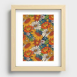 70s Retro Floral - Bold Recessed Framed Print