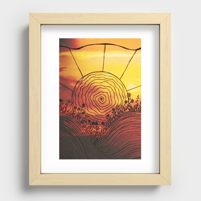 Sunset Exposed Recessed Framed Print