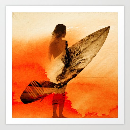 Surfers Morning Art Print