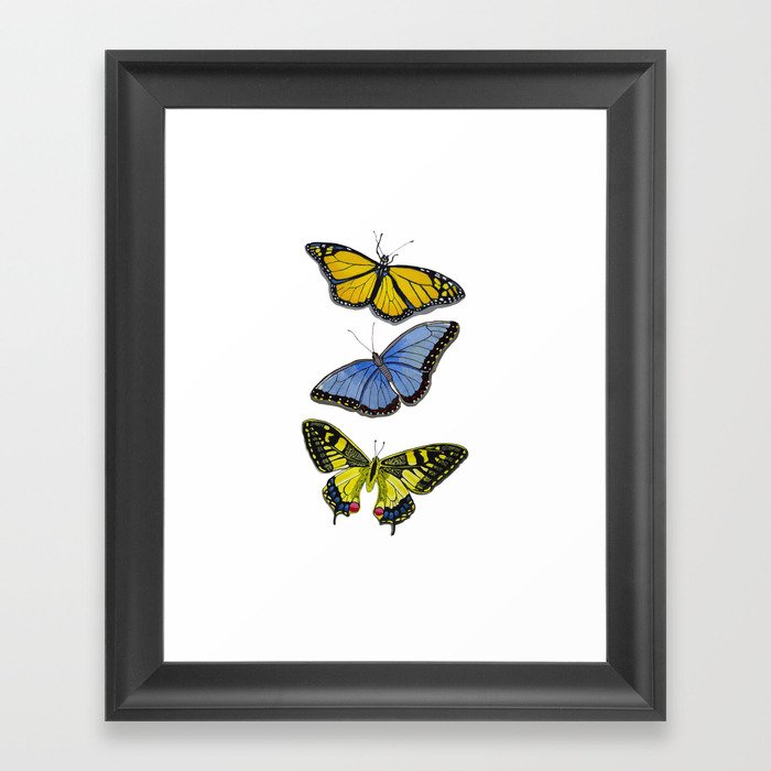 3 Butterflies Framed Art Print