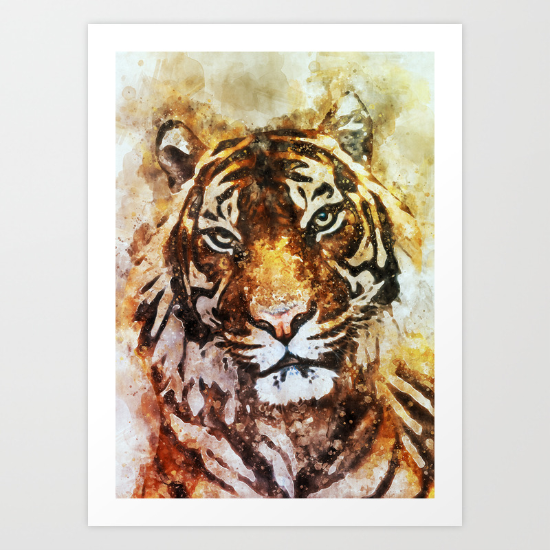 Tiger Canvas Art Art Print By Reicfnohaduuso Society6