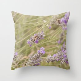 A bee on the lavender #2 Throw Pillow