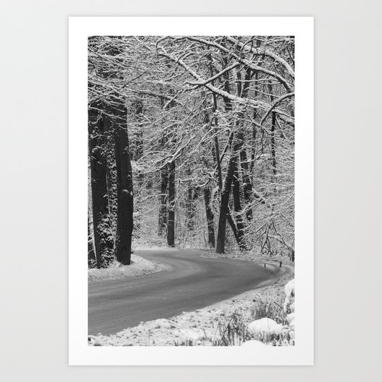 Snow-White Road Art Print