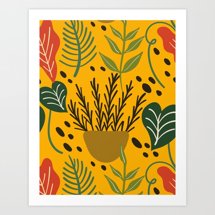 Modern Hygge Yellow Summer Meadow Art Print