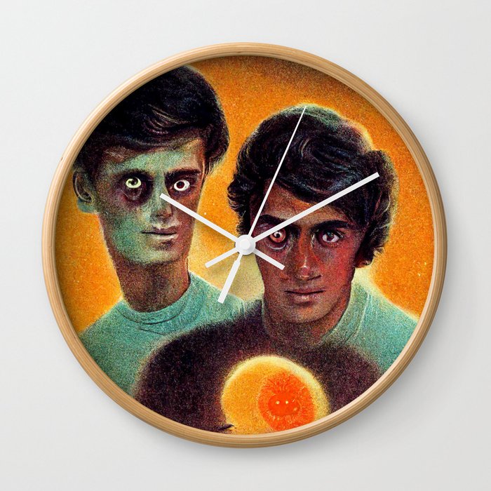 Brothers at a seance Wall Clock