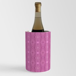 Pink Metallic Gossamer Web Digital Art Wine Chiller
