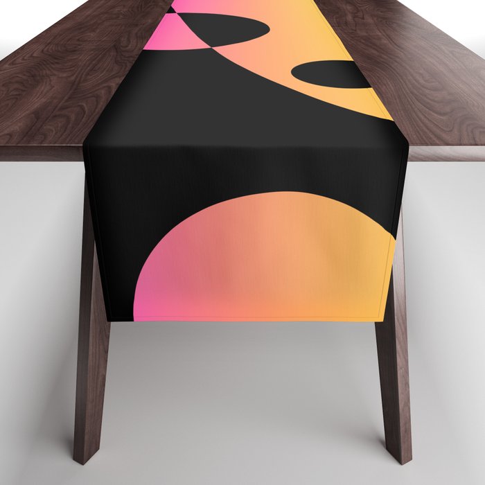 Funky Colorful Gradient and Black Design Table Runner