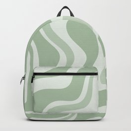 Retro Liquid Swirl Abstract Pattern Sage Backpack