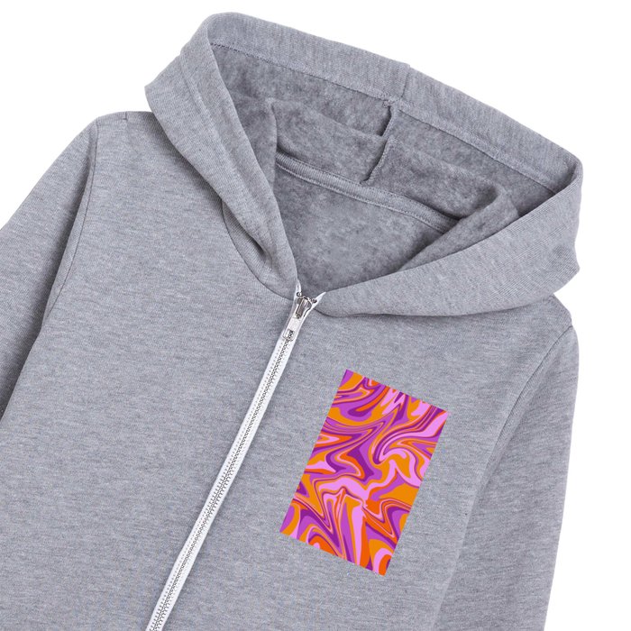 Marble Design orange pink violet Kids Zip Hoodie