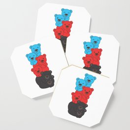 Polyamory Flag Pride Lgbtq Cute Bear Pile Coaster