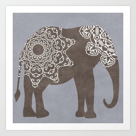 Brown Elephant Art Print