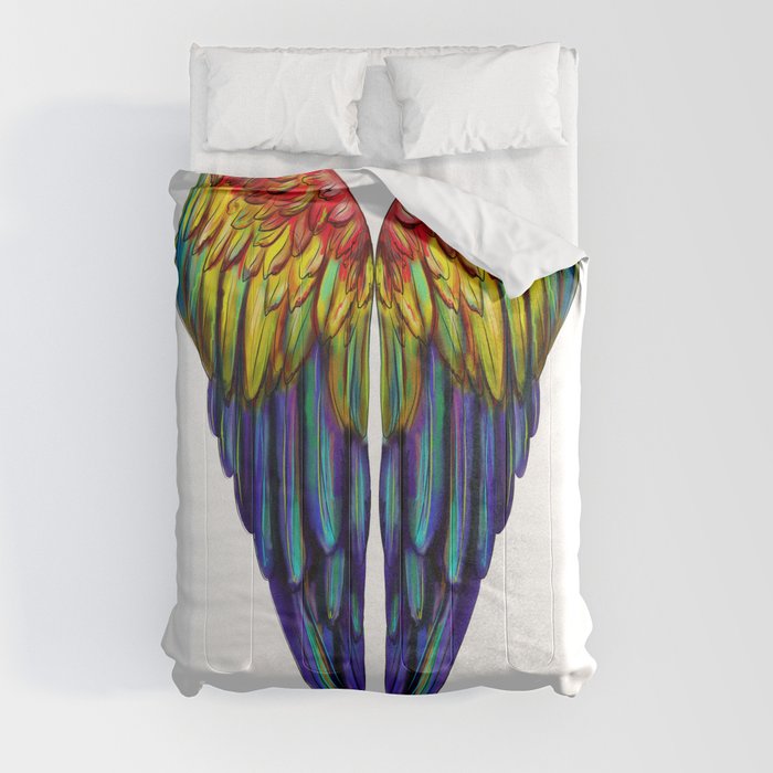 Macaw parrot wings. tropics.  Comforter