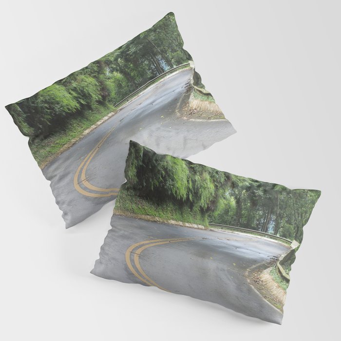 Brazil Photography - Curving Road Going Through The Rain Forest Pillow Sham