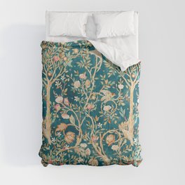 William Morris Vintage Melsetter Teal Blue Green Floral Art Comforter